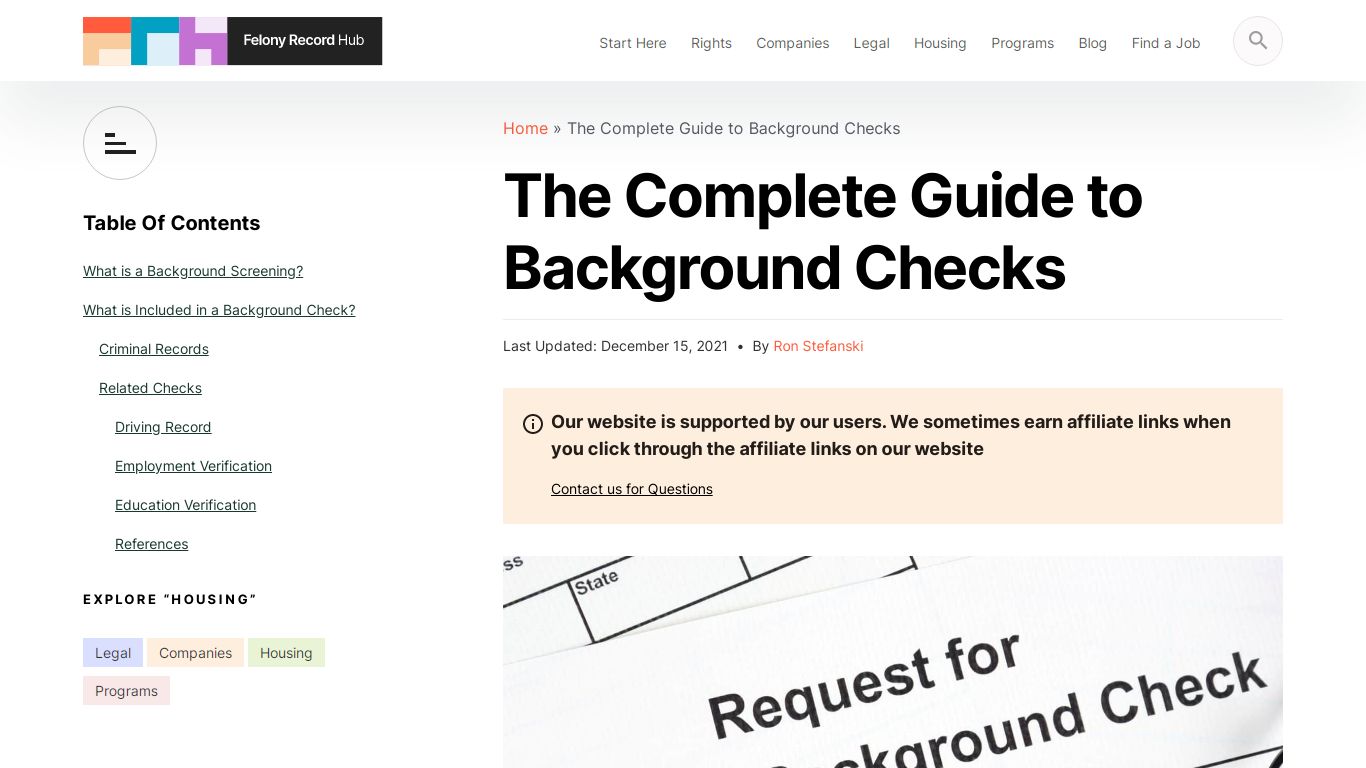 The Complete Guide to Background Checks | Felony Record Hub